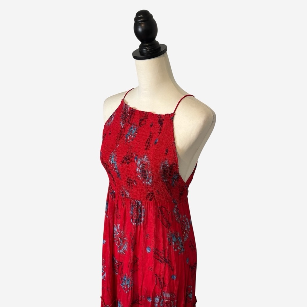 Free People Intimately Red Garden Party Floral Tiered Maxi Dress - Picture 3 of 15